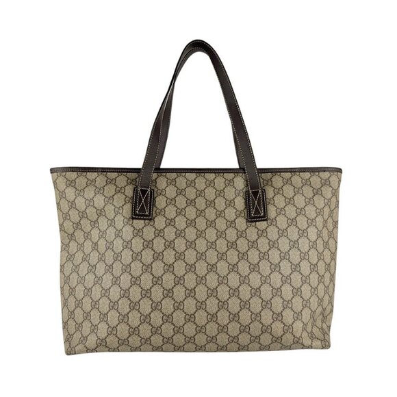 Auth GUCCI GG Supreme Handbag Tote Bag Brown PVC - Picture 2 of 16